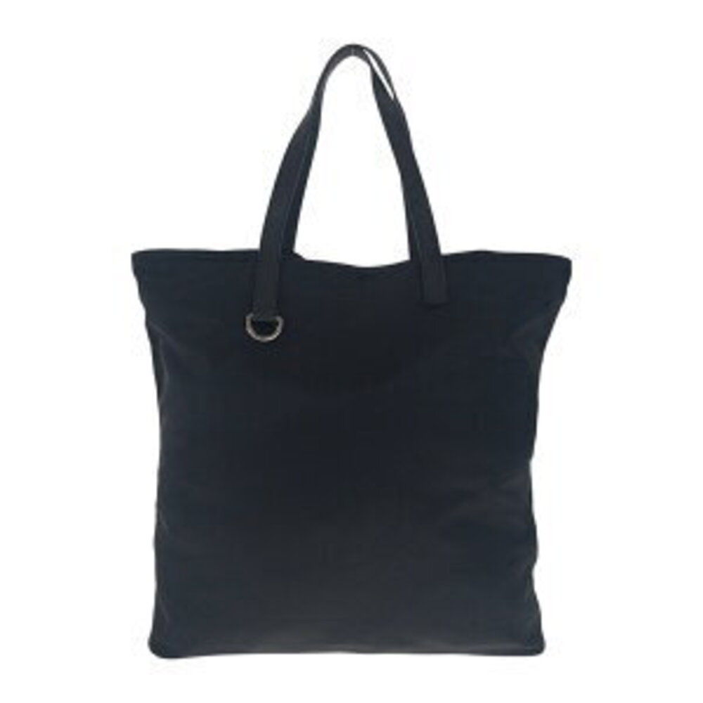 Prada nylon bag Tessuto black leather tote logo plate Saffiano triangular - Picture 3 of 10